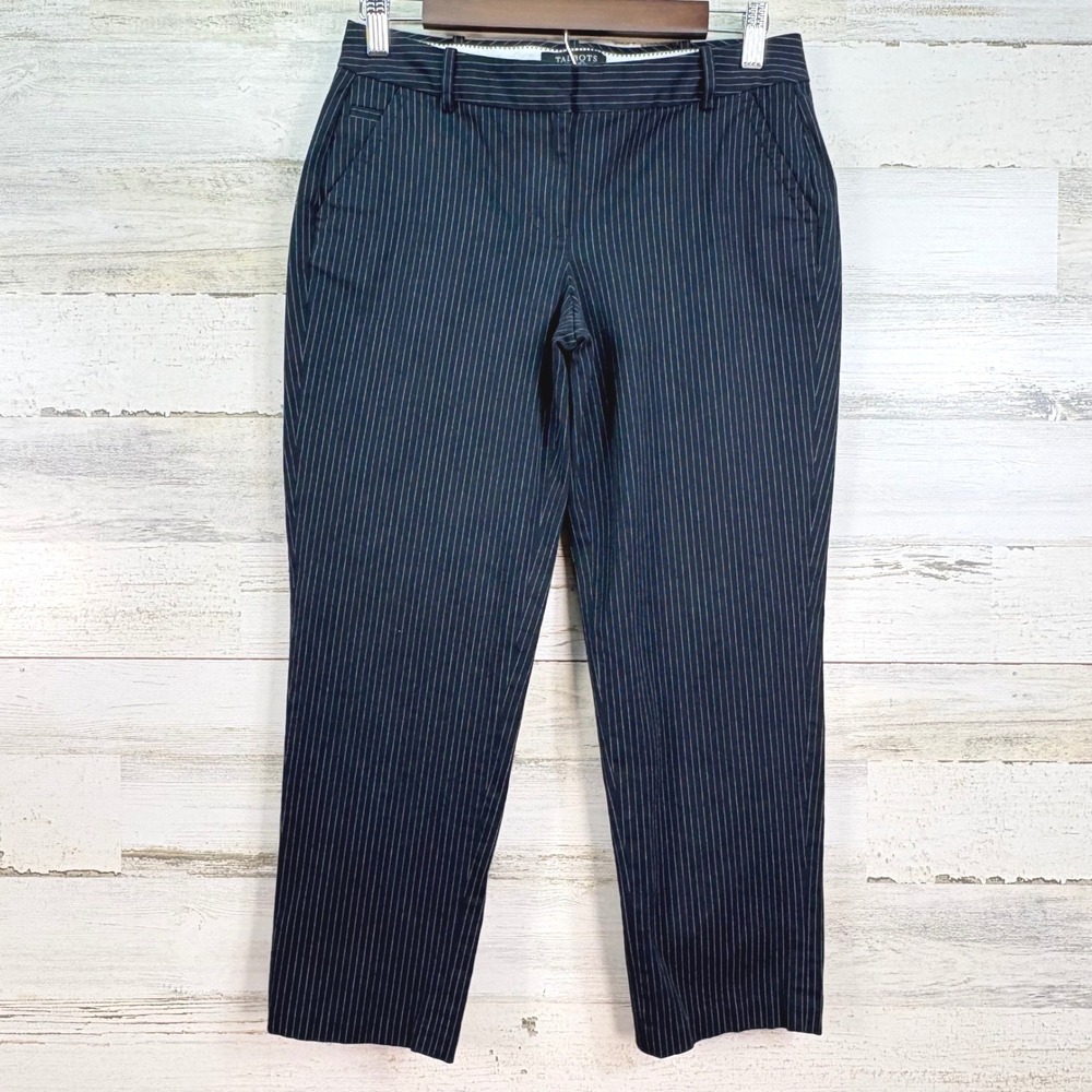 Talbots Petite Navy Blue Pinstripe Signature Career Dress Crop Pants Size 4P